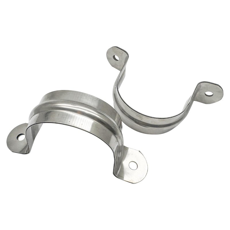 ZLYY 2inch Two Hole Strap U Bracket Stainless Steel Tube Strap Tension Clip Assortment Kit Heavy Duty Rigid Pipe Strap Clamp For The Inner Diameter of Water Pipe is 2inch 10Pcs (63mm) - Image 3